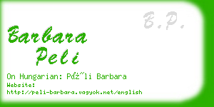 barbara peli business card